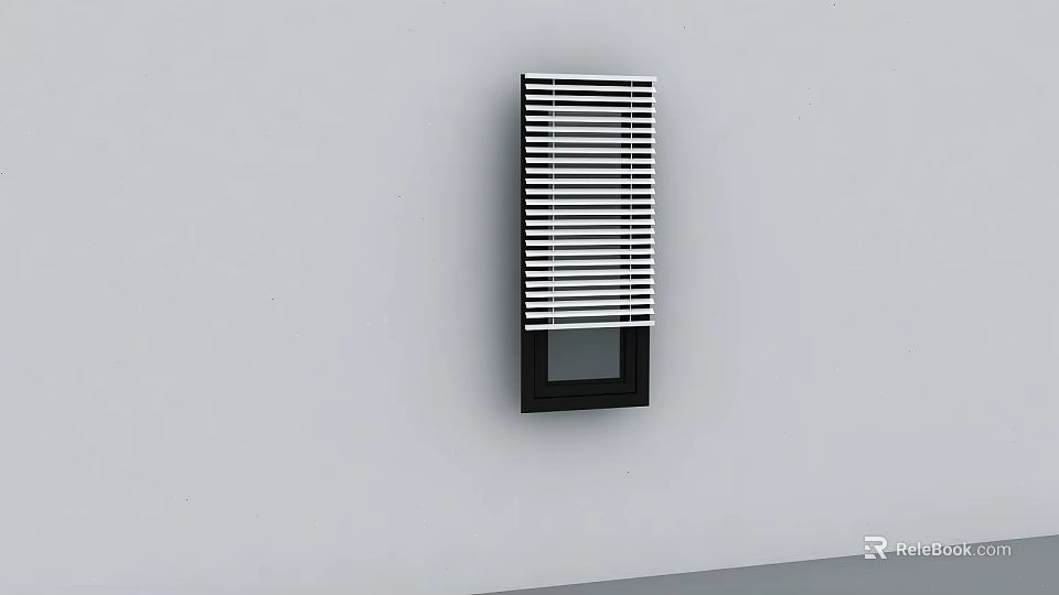 Modern Black and White Striped Wall Lamp Mounted on White Wall 3d model 
