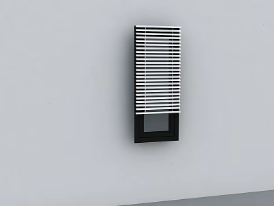 Modern Black and White Striped Wall Lamp Mounted on White Wall 3d model