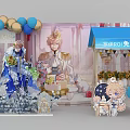Roy Roi Free Distribution Celebration Scene With Colorful Balloons Cartoon Characters Cake And Flowers