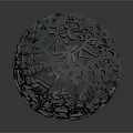 Artistic Intricately Carved Egg Shaped Decorative Sculpture With Floral Patterns