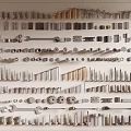Diverse Set of Carved Metal Tools Including Screws Wrenches Nuts and Bolts