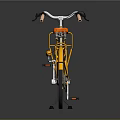 Yellow Classic Bicycle With Pink Seat Front Basket And Retro Design