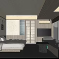 Hotel Guest Room Bathroom Featuring Double Vanities Round Mirrors Stone Walls Shower Towels And Stools