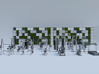 modern fitness equipment gym equipment 3d model