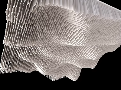 3D Textured Ceiling With Artistic Wavy Patterns For Interior Design 3d model