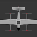 White Passenger Aircraft Model with Multiple Propellers and Tail Logo on Black Background 3d model