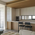 Modern Living Dining Room Interior With Wooden TV Wall Plush Sofa And Coffee Table