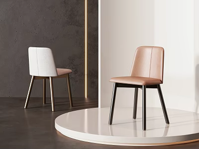 Modern Single Chairs With Light Gray Blush Pink Upholstery And Metal Legs 3d model