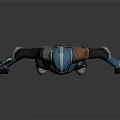 Game Movie Character In Detailed Blue Silver Armored Suit With Helmet Standing Pose