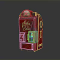 Red Nika Cola Classic Vending Machine With Reflective Surface And Rustic Design