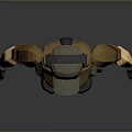 Game Character With Brown Shirt Gray Pants Headset And Gloves Outfit Design