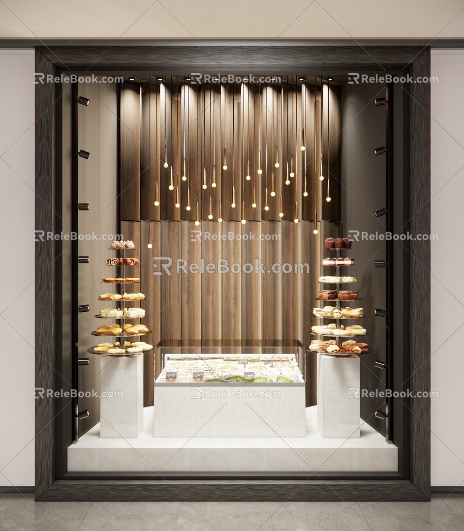 Modern Window Food Baking Bread Window 3d model