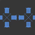 Modern Black And White Table And Chair Set With Striped Design
