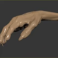 3D Rendered Human Hand With Copper Metallic Finish Detailed Skin Texture And Dark Surface Reflection