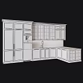 Elegant Modern Kitchen Cabinets With Dark Gray Glass Doors And Marble Countertop