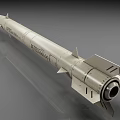 Tomahawk Missile Military Weapon With Yellow Tip Tail Fins And Cylindrical Body