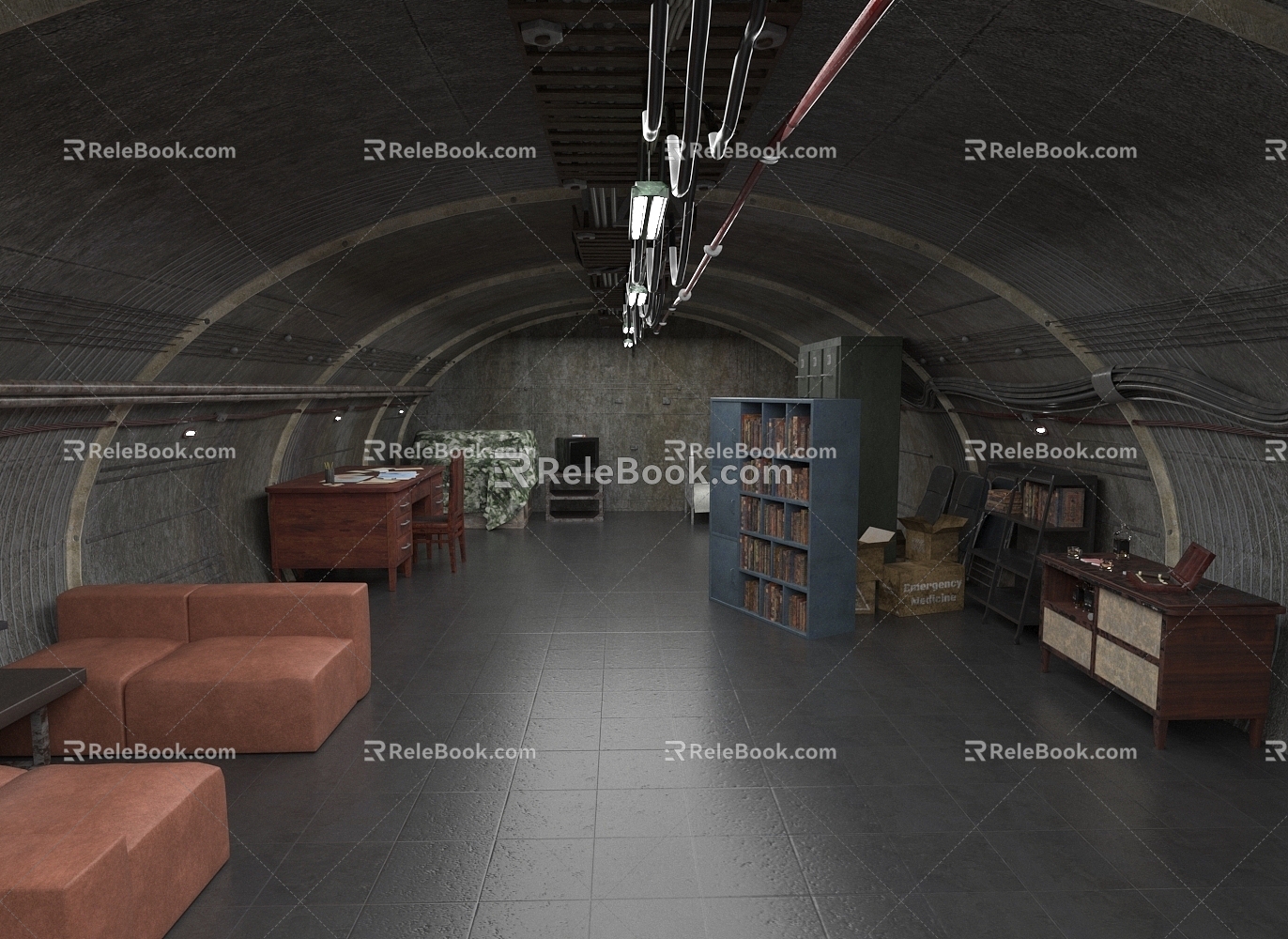 old underground bunker bunker air raid shelter underground fortress 3d model