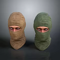 Brown and Green Balaclava Full Face Cover Tactical Headwear for Outdoor Use