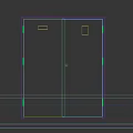 Gray Double Door With Red And Yellow Labels Lock And Frame Design