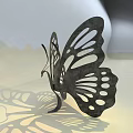 Butterfly Shaped Metal Public Chair With Artistic Openwork Design For Outdoor Use
