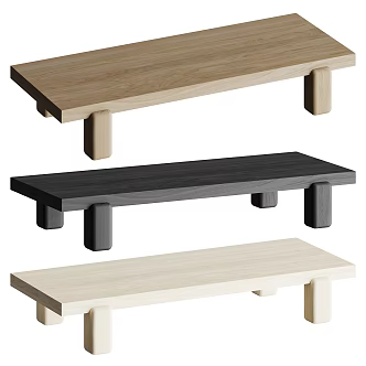 Nikari Coffee Table Solid Wood Coffee Table Sofa Stool Bench 3d model