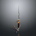 Handcrafted Ornate Weapon With Twisted Metal Tip And Colorful Wrapped Handle Design