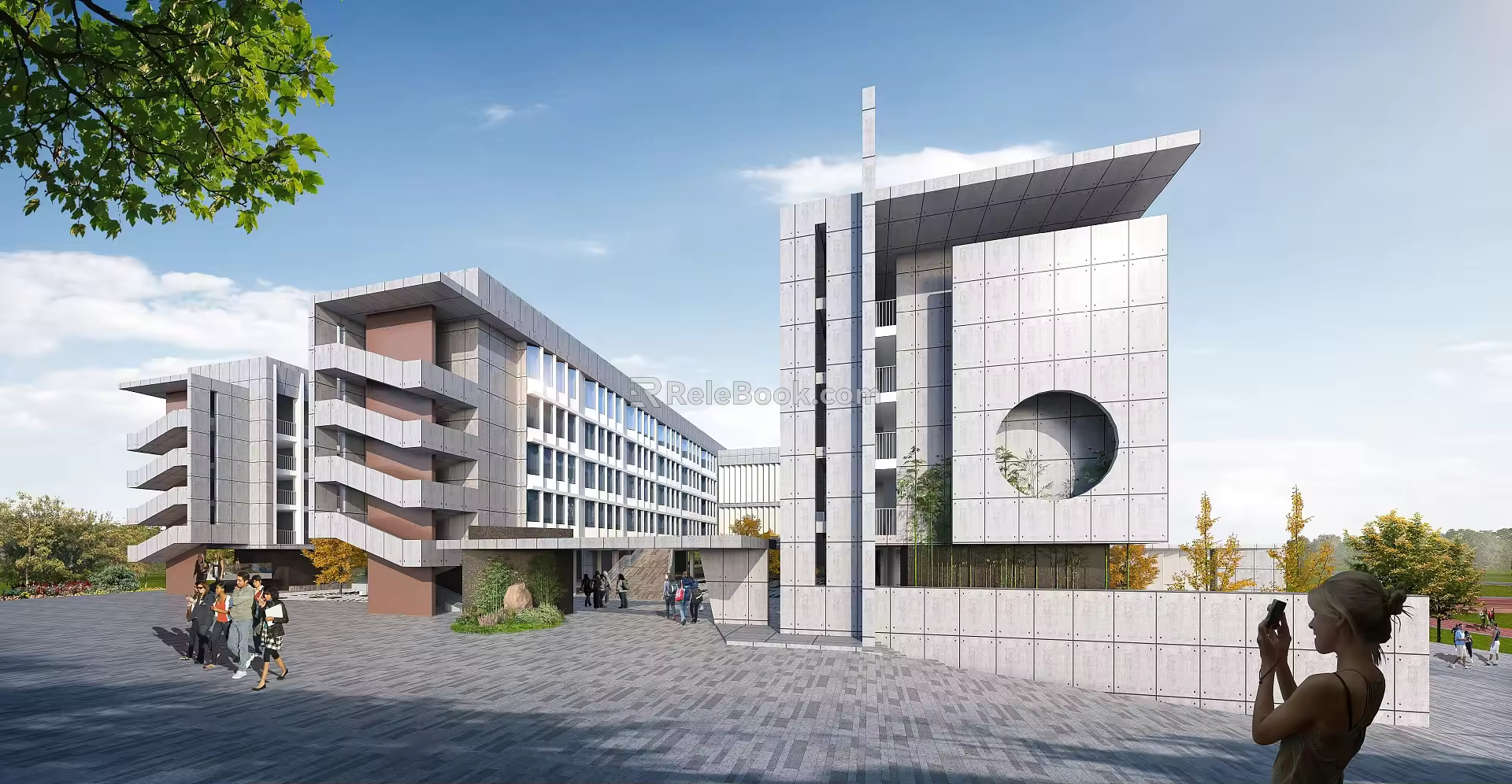 Modern School Simple Primary School 3d model