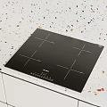 Modern Kitchen Interior With White Lower And Wooden Upper Cabinets Terrazzo Countertop Black Sink Oven