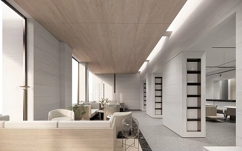 Modern reception area sales department 3d model