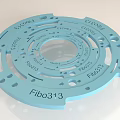 Blue Circular Layered Decorative Ornament Set With Holes And Fibo313 Text