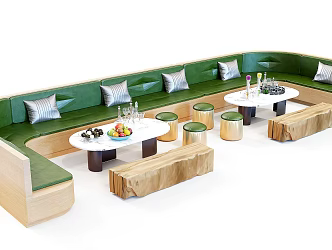 Modern Card Seat Leather Sofa Card Seat 3d model