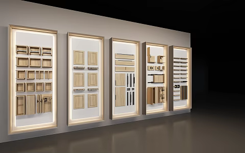 Method wall custom furniture panel display wall display craft wall 3d model