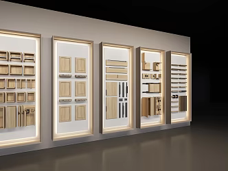 Method wall custom furniture panel display wall display craft wall 3d model