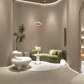 Elegant Warm Tone Beauty Salon Interior Design With Comfortable Waiting And Professional Consultation Area