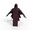 Hooded Cloaked Figure In Dark Purple Robe With Outstretched Arms