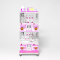 Pink Claw Machine Fun Entertainment Equipment With Multi Layer Structure And Toy Prizes 3d model