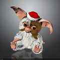 Kids Adorable Fluffy Plush Toy With Big Ears And Red Christmas Hat