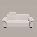 Modern White Leather Two Seater Sofa With Sleek Design And Comfortable Backrest 3d model