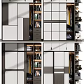 Modern Wardrobe Design with Sliding Glass Doors and Multiple Storage Compartments Shelves