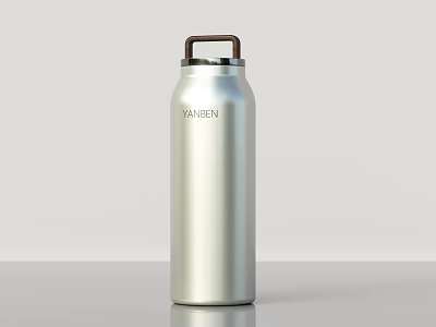 VANBEN Silver Vacuum Flask With Black Handle And Insulated Design 3d model