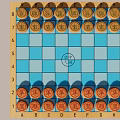 Traditional Chinese Chessboard With Blue White Grids Chu He Han Jie And Pieces