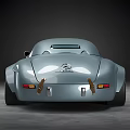 Vintage Modern Mercedes Sports Car With Light Blue Body Streamlined Design And Large Alloy Wheels