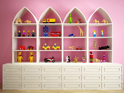 Modern Storage Cabinet Children's Toy Decorative Cabinet Storage Cabinet Combination 3d model