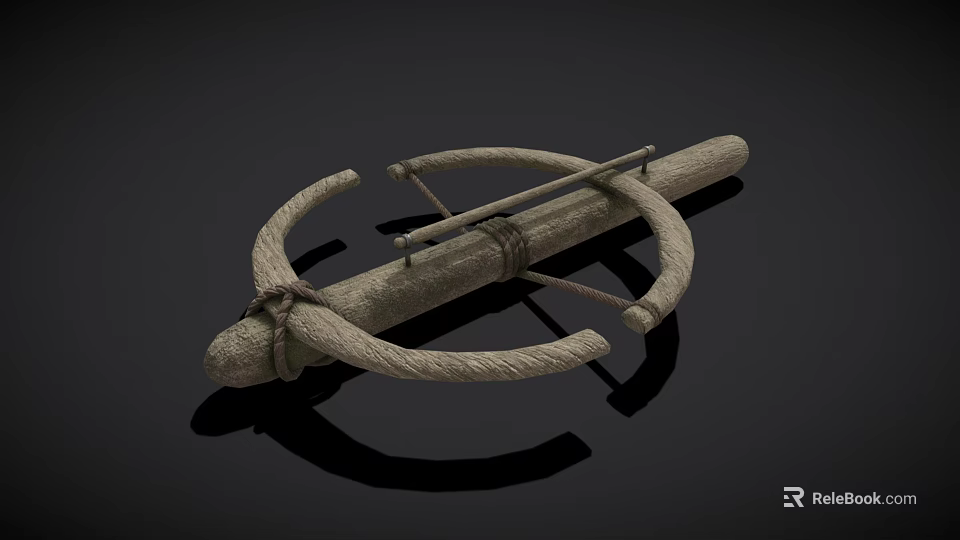 Traditional Wooden Hardware Tool Featuring Curved Frame And Rope Binding Design 3d model 