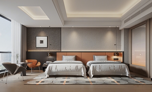 Modern Rooms Hotel Standard Room Hotel Double 3d model