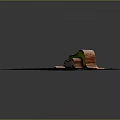 Curved Wooden Landscape Structure With Green Covering On Sandy Textured Ground