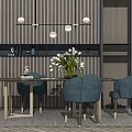 Light Luxury Dining Table and Chair Combination 3d model