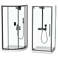 Modern Glass Shower Sauna Enclosures With Black Frame Different Designs And Fixtures