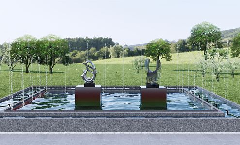 Modern Urban Sculpture Landscape Sculpture 3d model