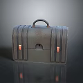 Vintage Black Suitcase With Metal Clasps And Handle For Daily Use